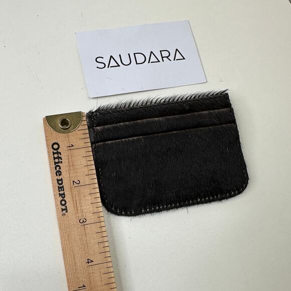 NWOT Saudara Dark Brown Mohair Coco Card Wallet - Picture 9 of 10